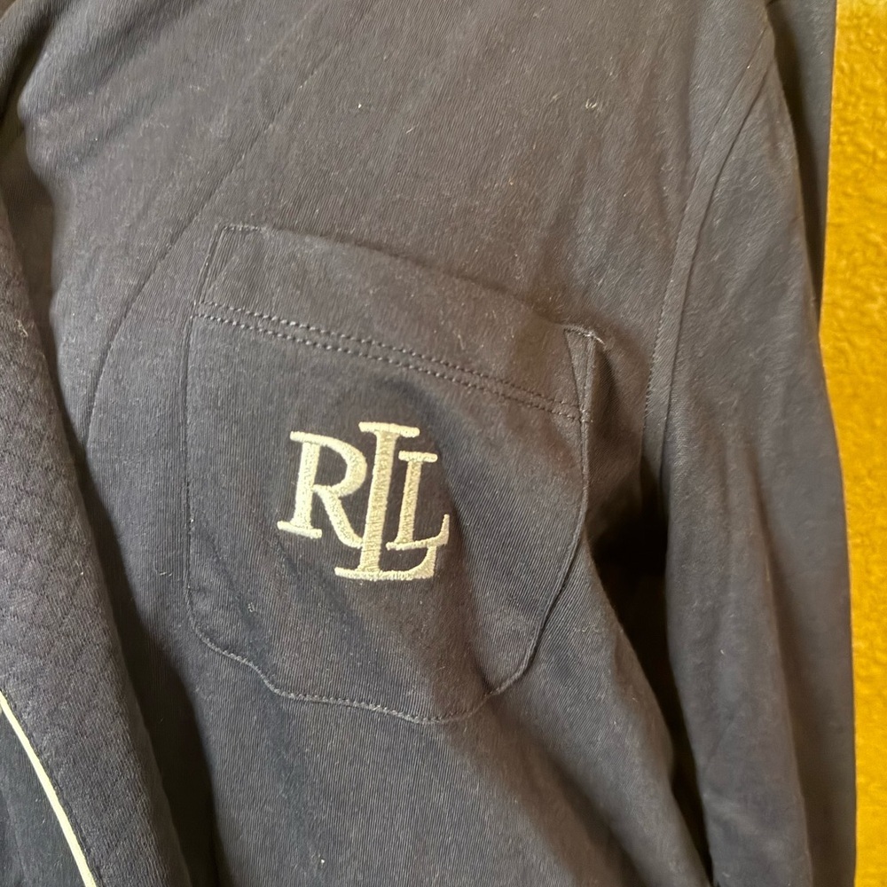 Ralph Lauren Navy Lounge Robe - Picture 2 of 5